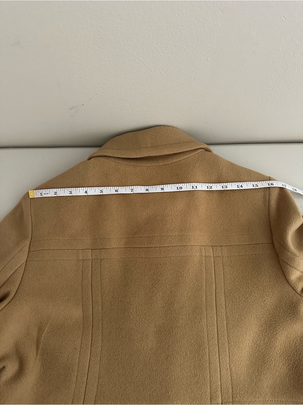 London Fog Camel Wool Blend Coat Size Medium Classic A-Line Peacoat Fall Preppy - Picture 7 of 8